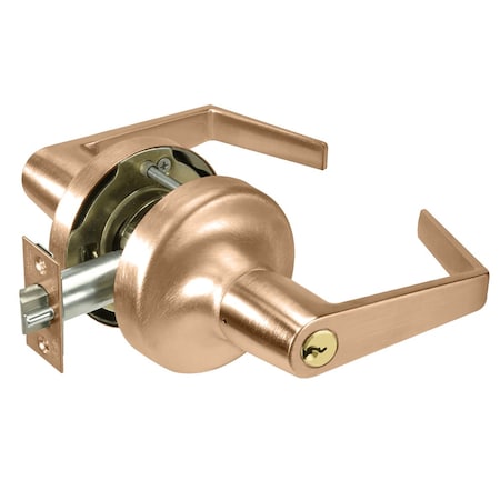 Yale Grade 2 Entry Cylindrical Lock, Augusta Lever, Conventional Cylinder, Satin Bronze Fnsh, Non-handed AU5307LN 612